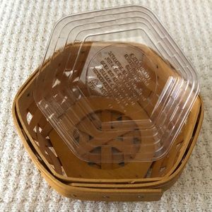2001 Small Longaberger basket with protector.